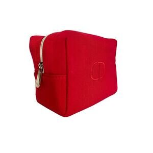 Dior Beauty CD Logo Soft Red Makeup Bag Zip Pouch